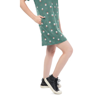 STD-24005-Cotton-Cuddle Up In Pandas T-Shirt Dress Mint Green