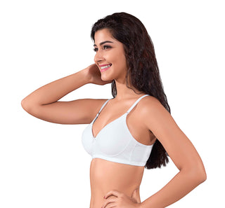 SUKHI-Cotton Padded Non Wired Support Bra White