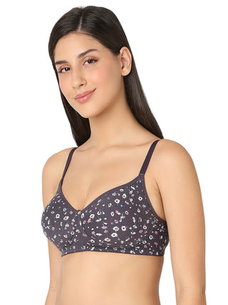 Sakhi-9-Printed Side Support Everyday Bra-Grey