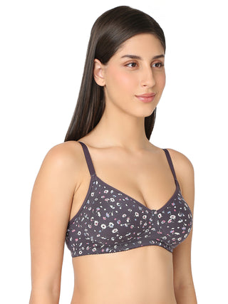 Sakhi-9-Printed Side Support Everyday Bra-Grey