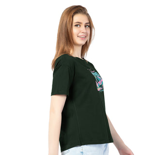 SRF-24093-Cotton-Ride In Style  Relaxed Fit T-Shirt-Bottle Green