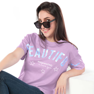 SRF-24076-Cotton-Tee Tiful Tie Dye Relaxed Fit T-Shirt Lavender