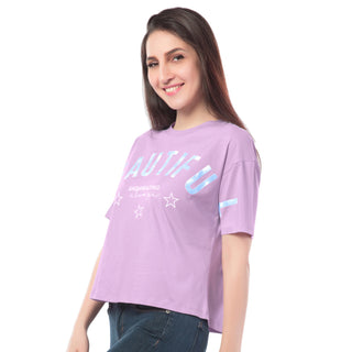 SRF-24076-Cotton-Tee Tiful Tie Dye Relaxed Fit T-Shirt Lavender