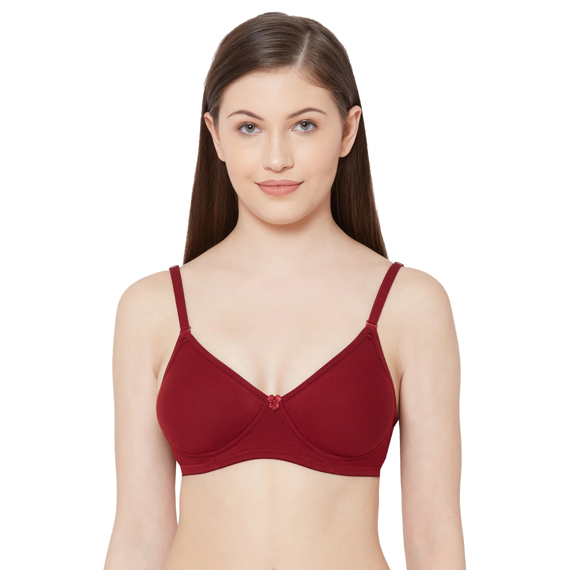 1030-Cotton Basics Plain Soft Padded T-Shirt Bra Maroon – Juliet India