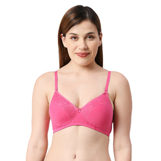 Padded Solid Cotton Spandex T-shirt Bra Click