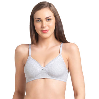 Padded Solid Cotton Spandex T-shirt Bra Click