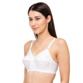 Camme - Cotton Non-Padded Non-Wired Plain Bra-White