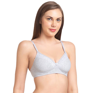 Padded Solid Cotton Spandex T-shirt Bra Click