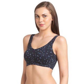Non Padded Solid Low Impact Sports Bra JS 90-1 Navy Blue
