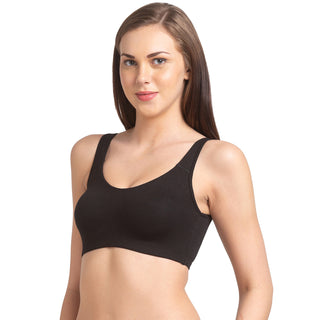 Non Padded Solid Low Impact Sports Bra  JS 90 Black