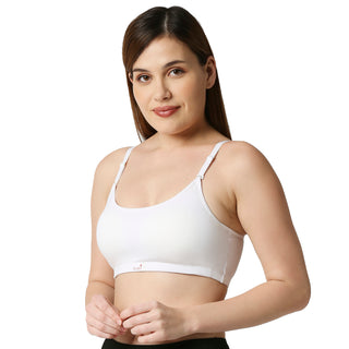 Padded Solid Low Impact Sports Bra JS 90 5 White