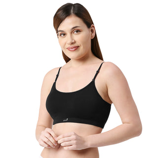 JS 90-5 Padded Solid Low Impact Sports Bra  Black