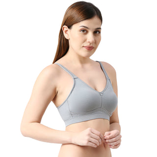 Kiara-Non Padded Non Wired Plain Mold T-shirt Bra Grey