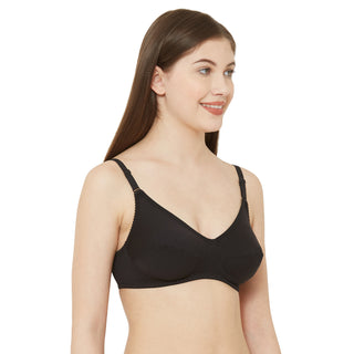 Twin-Cotton Cut & Sew Solid Cotton Bra Twin Black