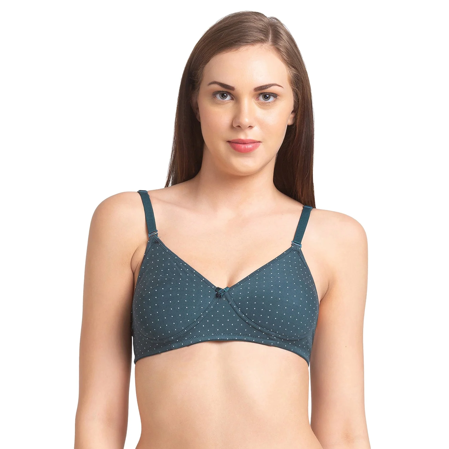 1030-5_1 Cotton Printed Bra Green - Image 1