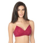 Cotton Basics Plain Padded  Bra-Maroon - Image 2
