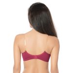 Cotton Basics Plain Padded  Bra-Maroon - Image 3