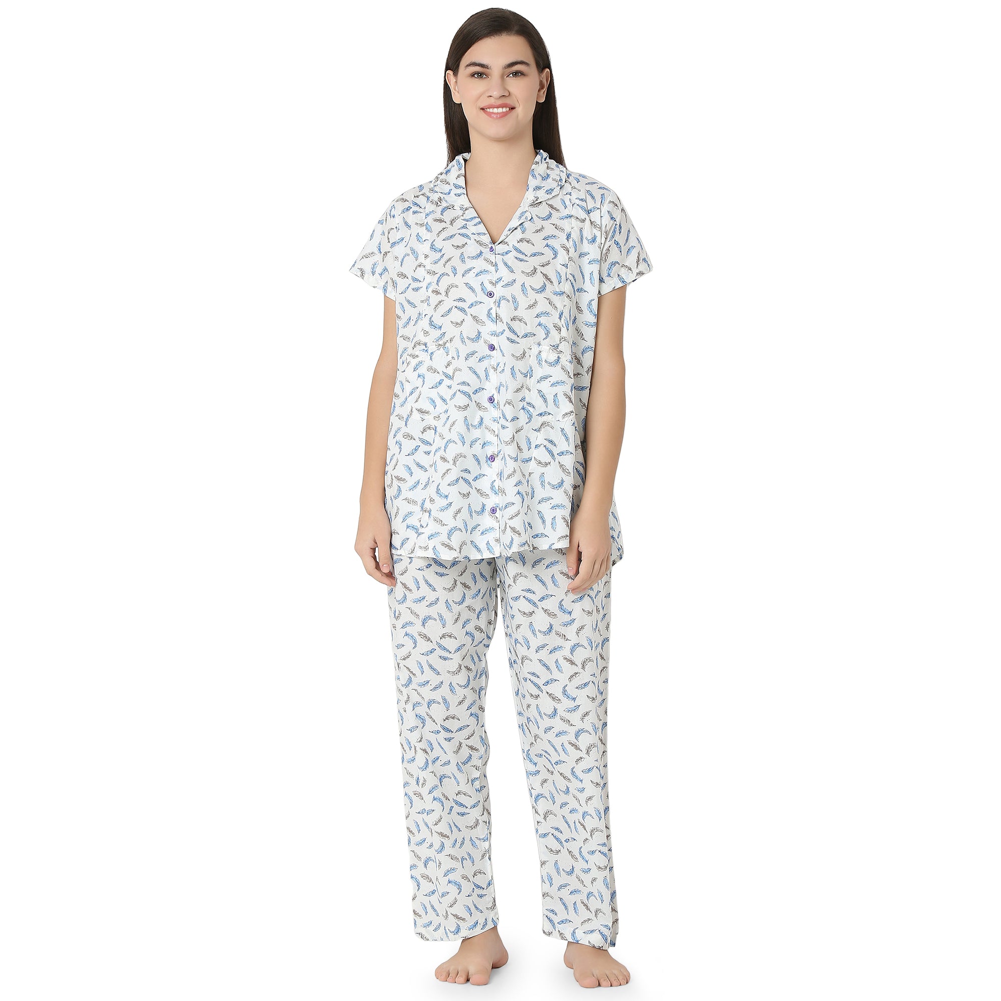 1728124304228-7448c2e859b54cfc-665FD9B0E607F3115BFA03127F6C491B SCH 10749 - Weekend Ease Cotton Night Suit - Image 1