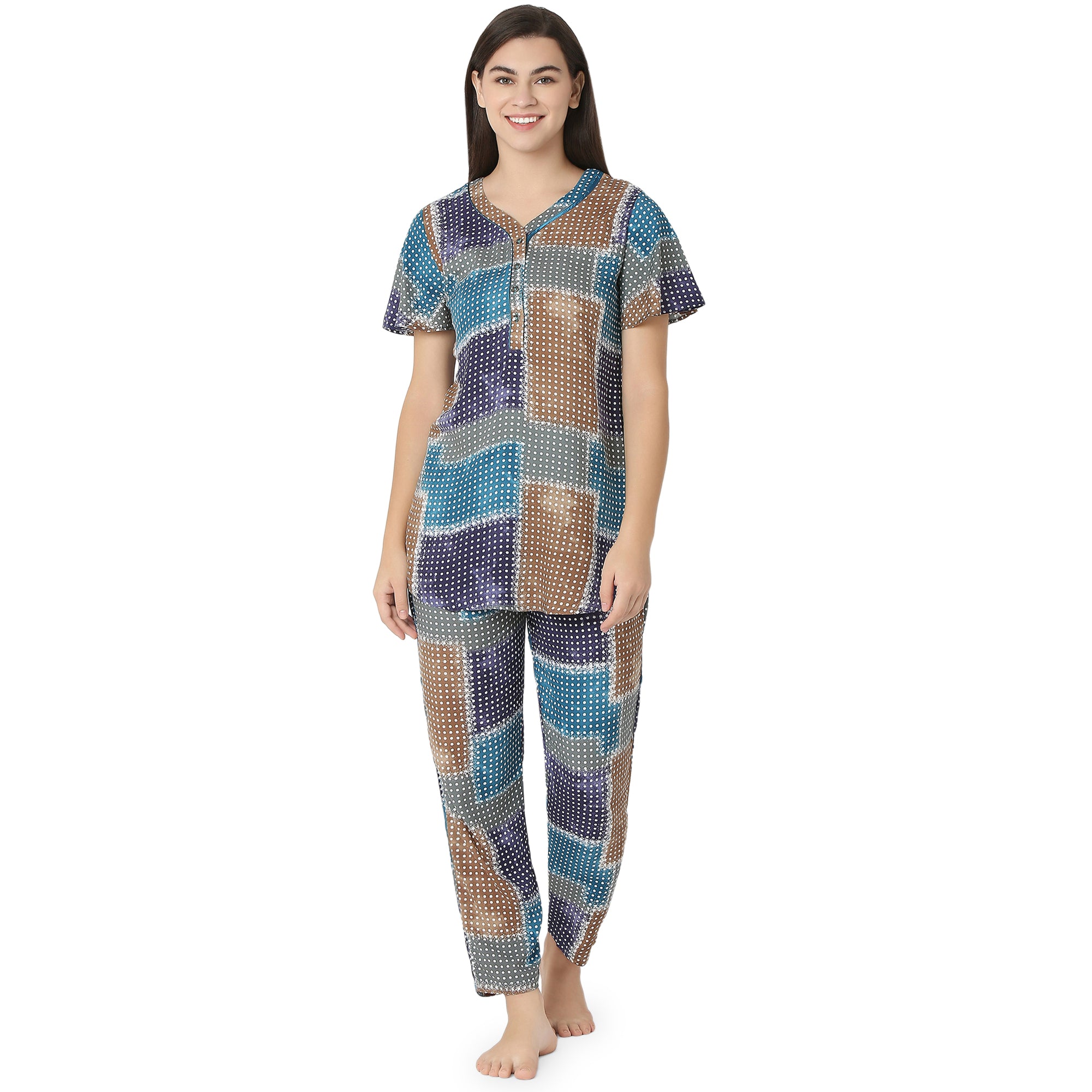 1728126039805-7448c2e859b54cfc-FB43AE789CA637EE74FAB1A51A4A2E0F SCH 10760 - Everyday Cozy Cotton Night Suit - Image 1