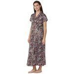 Cotton Night House Coat Regular Coffee - Image 2