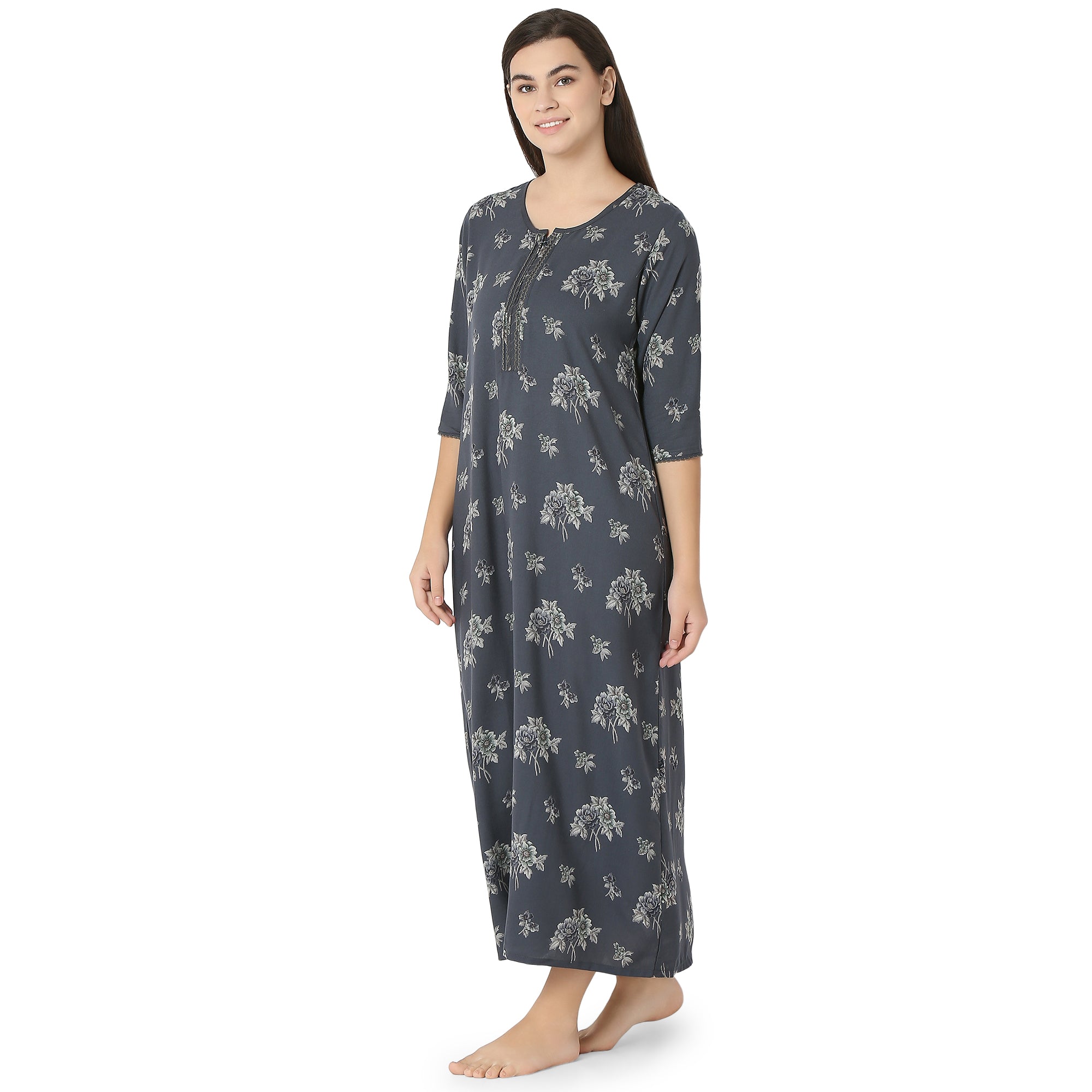 1728379982110-7448c2e859b54cfc-0B8B917AFD92F721501BC32462F9A6AA JRB 1939 - Rayon Nighty Regular Dark Grey - Image 1