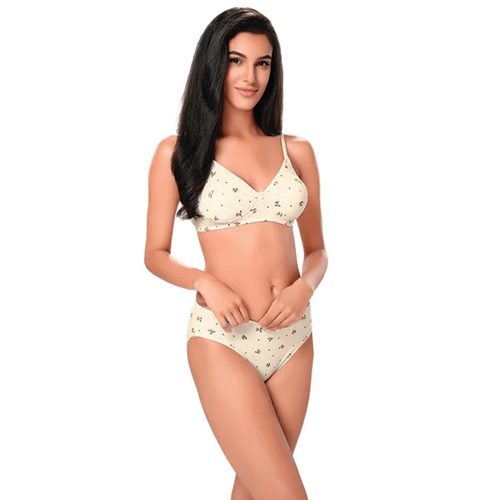 1923-1 1923 - Cotton Printed Bra Panty Set - Image 1