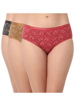 7102 - Cotton Printed Pack Of 3 Hipster Panties