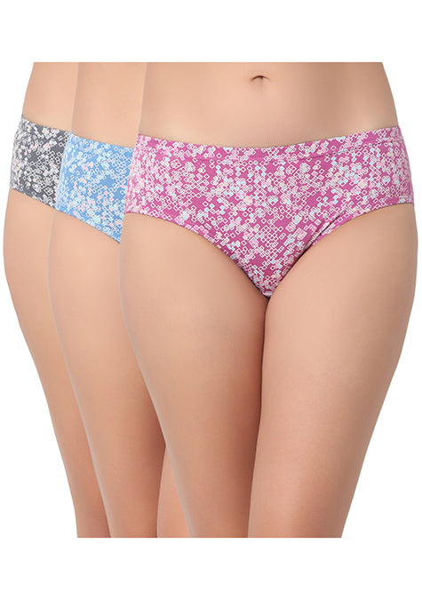 7206_1 7206 - Cotton Printed Pack Of 3 Hipster Panties - Image 1