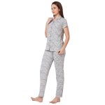 Regular Night Suit Regular-Light Grey - Image 3