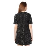 STD 24006 - Cotton External Summer T-Shirt Dress Black - Image 2