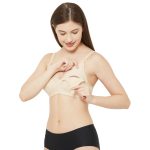 Cut & Sew Solid Cotton Feeding Bra - Image 2