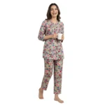SCR 10784 - Rayon Pink Printed Night Suit Set