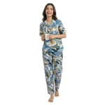 SCR 10805 - Premium Blue Cotton Night Suit Set