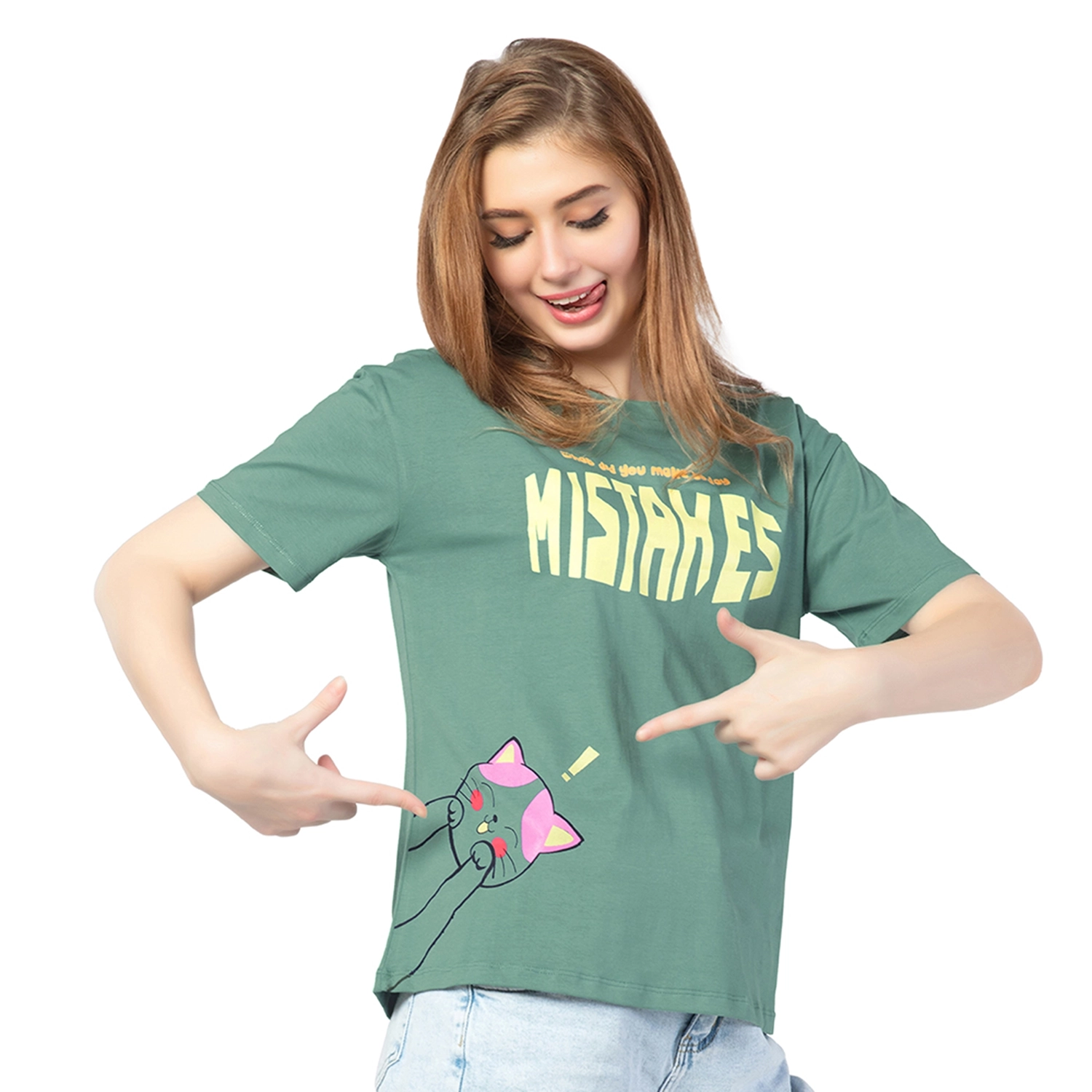 SRF-24090 (3) SRF 24090 - Playful Cat Chaos Tee - Image 1