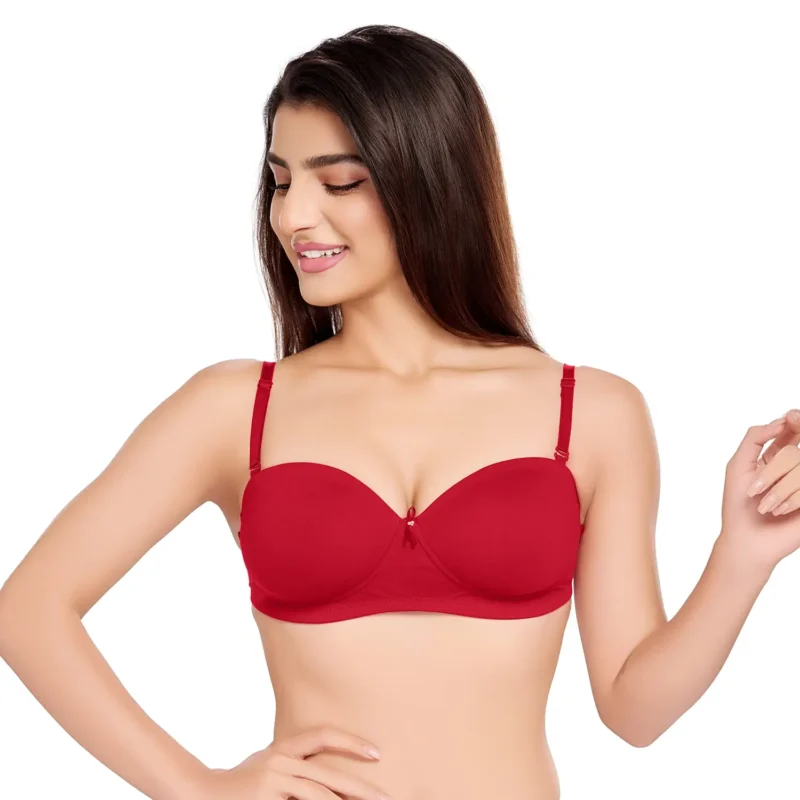 Cotton Plain Mold Padded T-shirt Bra 1230 Maroon