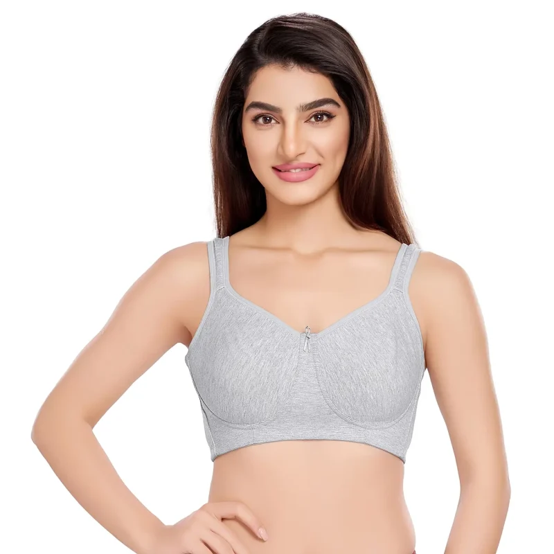 1264-Non Padded Full Coverage Bra-Grey