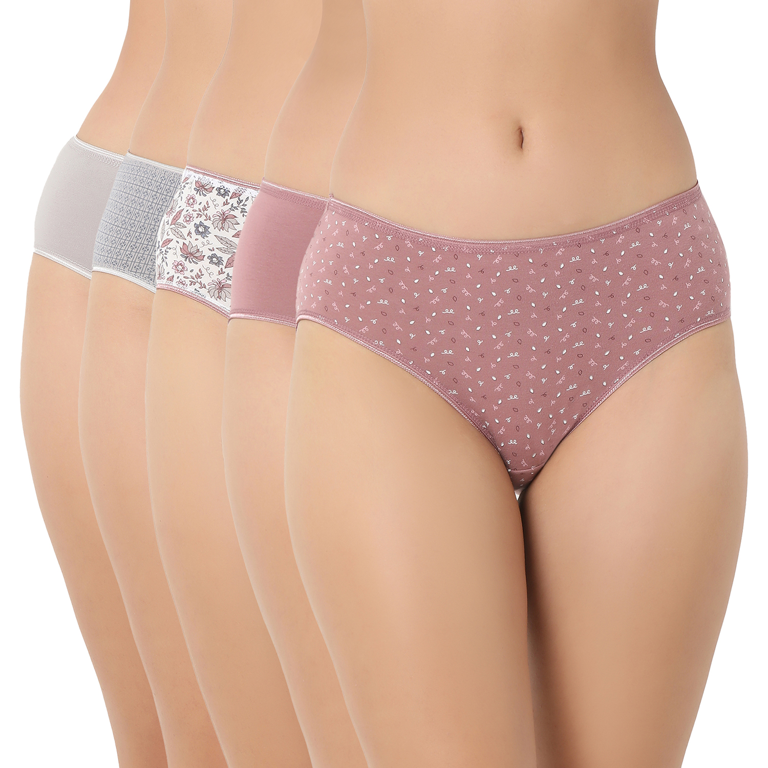 7272 (1) 7272 - Cotton Hipster Premium Panties Set Of 5 Stretchable Fabric - Image 1