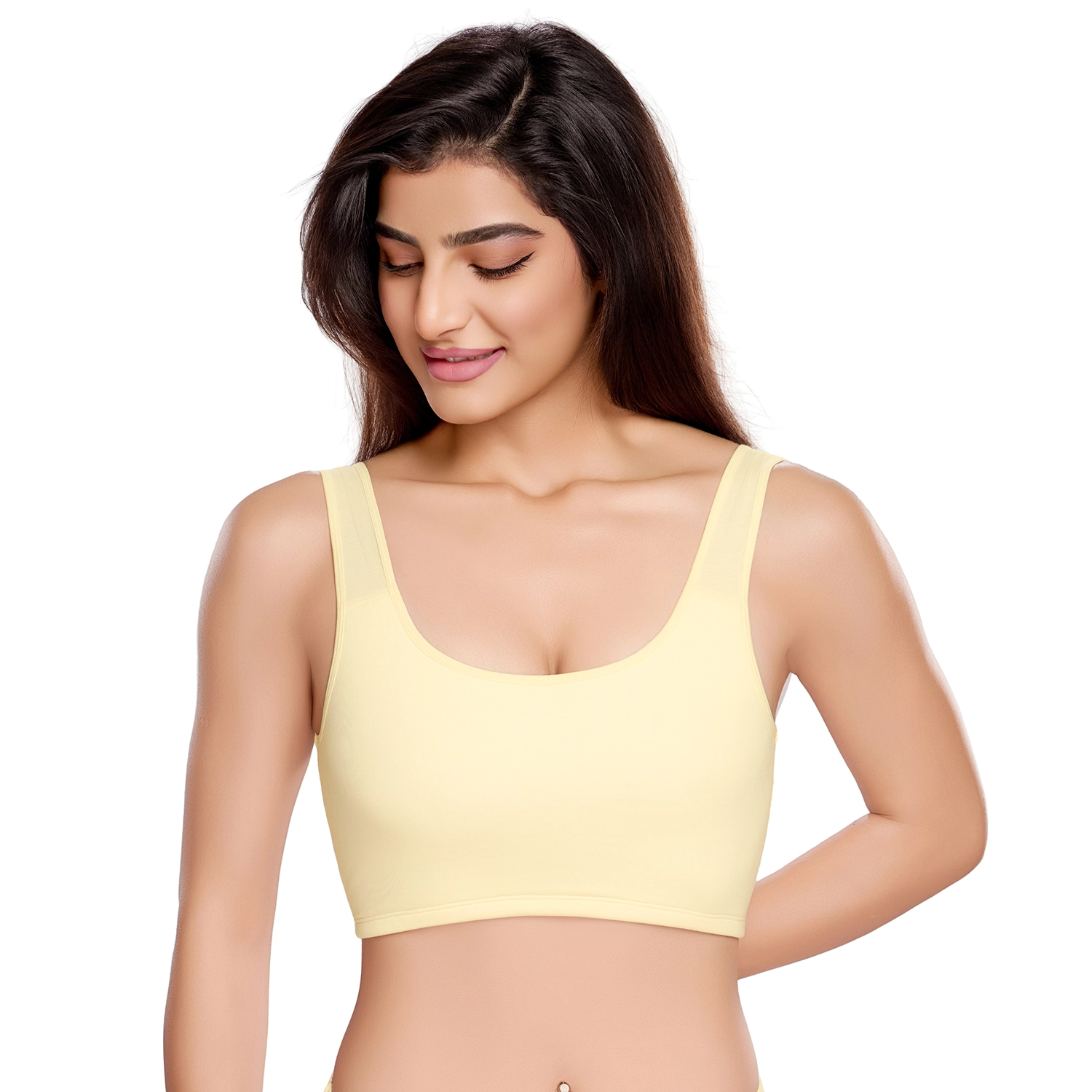 js 912 Lemon Yellow (1) JS 912-Non Padded Sports Bra - Image 1