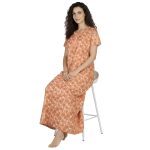 JSS 12069 - Printed Poly-Viscose Nighty for Women – Round Neck, Half Sleeves - Image 19