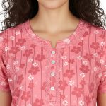 JSS 12069 - Printed Poly-Viscose Nighty for Women – Round Neck, Half Sleeves - Image 7