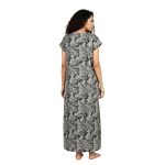 JSS 12075 - Printed Poly-Viscose Nighty for Women – Round Neck, Half Sleeves - Image 4