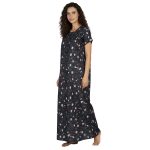 JSS 12083 - Printed Poly-Viscose Nighty for Women – Round Neck, Half Sleeves - Image 3