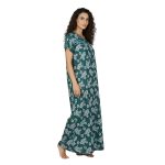 JSS 12089 - Printed Poly-Viscose Nighty for Women – Round Neck, Half Sleeves - Image 9