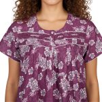JSS 12089 - Printed Poly-Viscose Nighty for Women – Round Neck, Half Sleeves - Image 19
