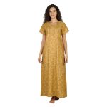 JSS 12092 - Printed Poly-Viscose Nighty for Women – Round Neck, Half Sleeves - Image 2