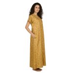 JSS 12092 - Printed Poly-Viscose Nighty for Women – Round Neck, Half Sleeves - Image 3