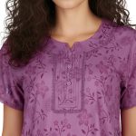 JSS 12092 - Printed Poly-Viscose Nighty for Women – Round Neck, Half Sleeves - Image 18