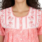 JSS 12093 - Printed Cotton Nighty for Women – Square Neck, Half Sleeves - Image 19
