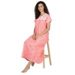 JSS 12093 - Printed Cotton Nighty for Women – Square Neck, Half Sleeves - Image 20