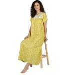 JSS 12093 - Printed Cotton Nighty for Women – Square Neck, Half Sleeves - Image 13
